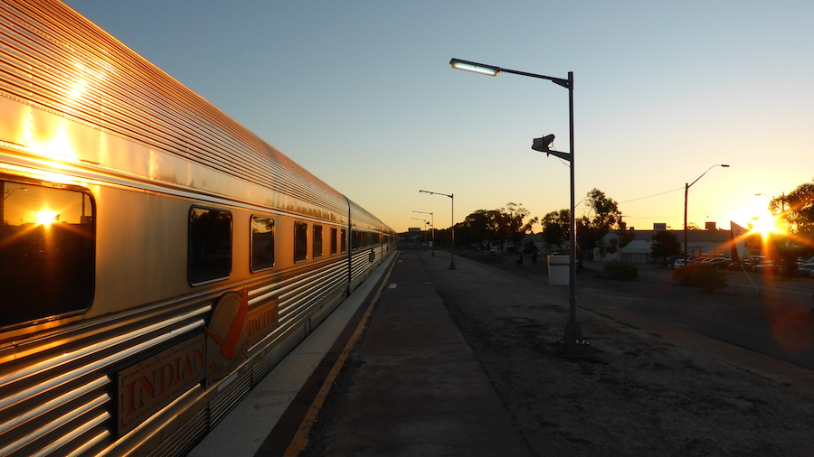 Sunset on the Indian Pacific in Broken Hill