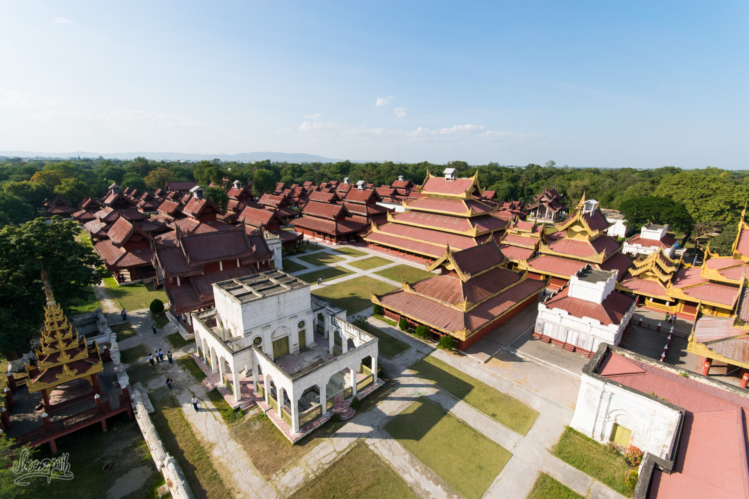 Vue depuis la tour de guet du palais royal de Mandalay