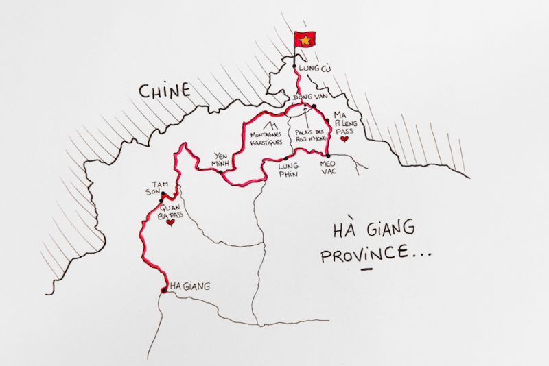 Vietnam – La Région D’Ha Giang En Moto – Itinéraire Et Carte