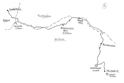 Peaks of the Balkans - Map - Doberdöl to Milishevc