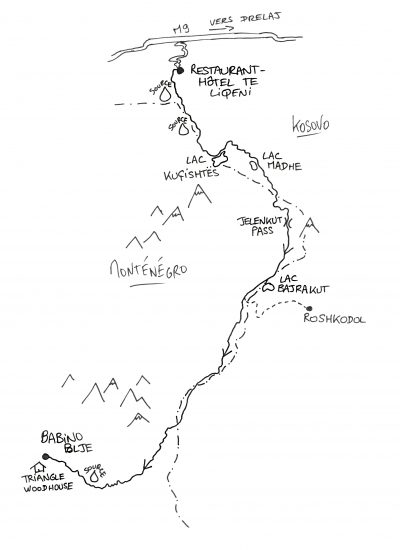 Peaks of the Balkans - Map - Drelaj to Babino Polje