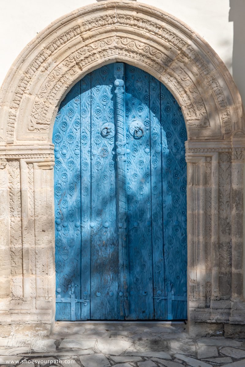 La Jolie Porte Bleue De L'église De Kato Lefkara - Chypre