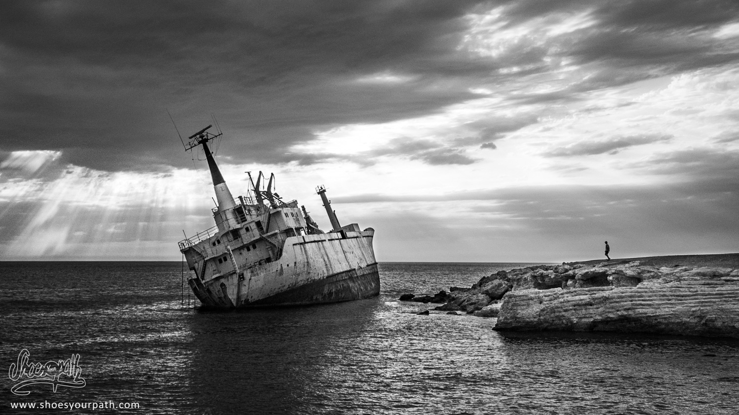 Edros III Shipwreck at sunset - Cyprus